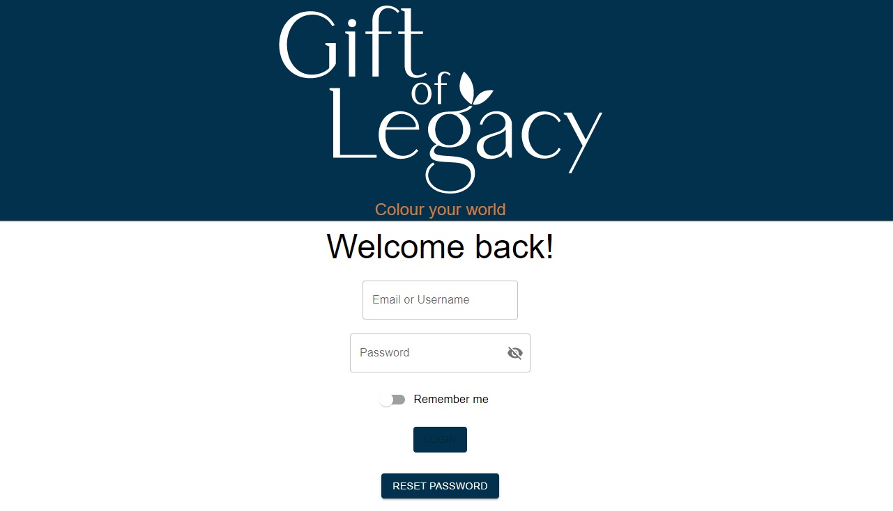 Регистрация на проекте Gift of Legacy