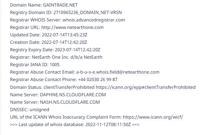 Gain Trade проверка домена