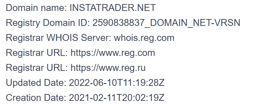 InstaTrader домен