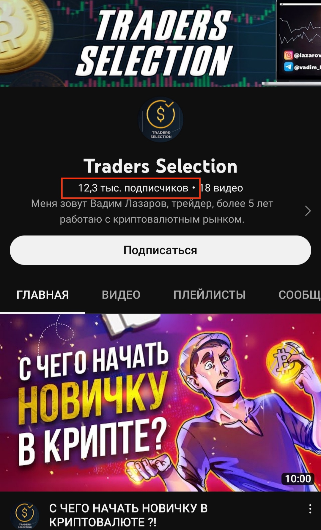 Traders Selection юутб