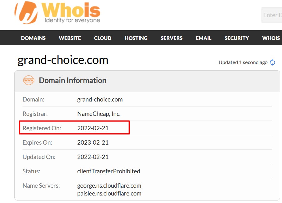 Grand Choice домен реестр