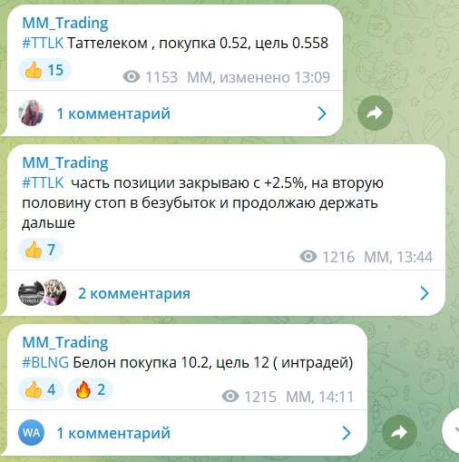 Телеграм канал MM Trading сигналы