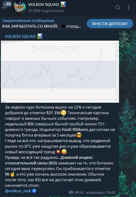 Телеграм Volkov Squad описание деятельности