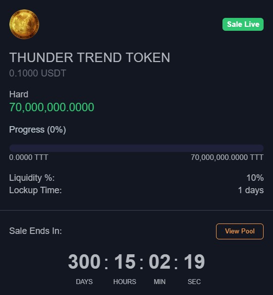 Thunder Trend продажа токена