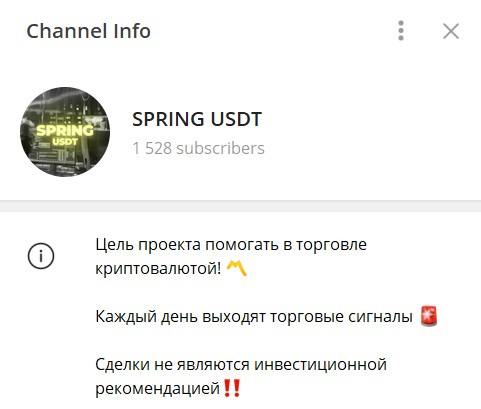 Телеграм канал Spring USDT обзор