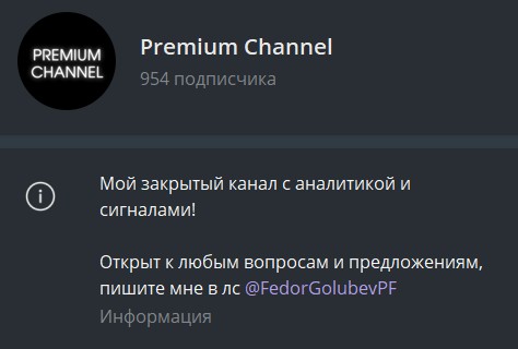 Телеграм канал Premium Channel обзор