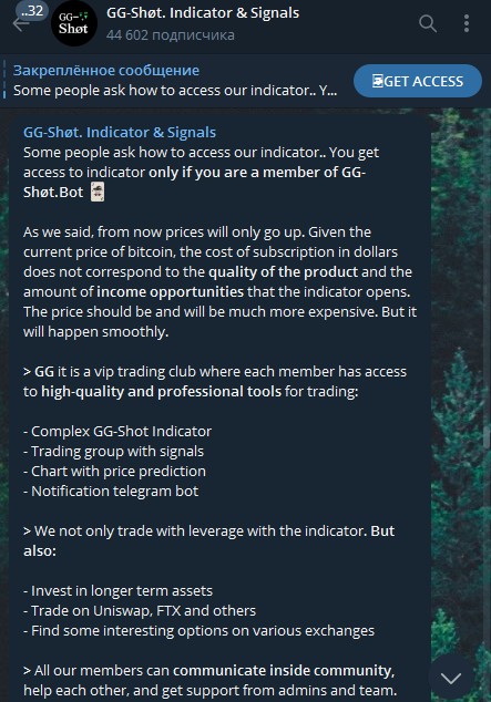 Обзор канала GG Shot Indicator
