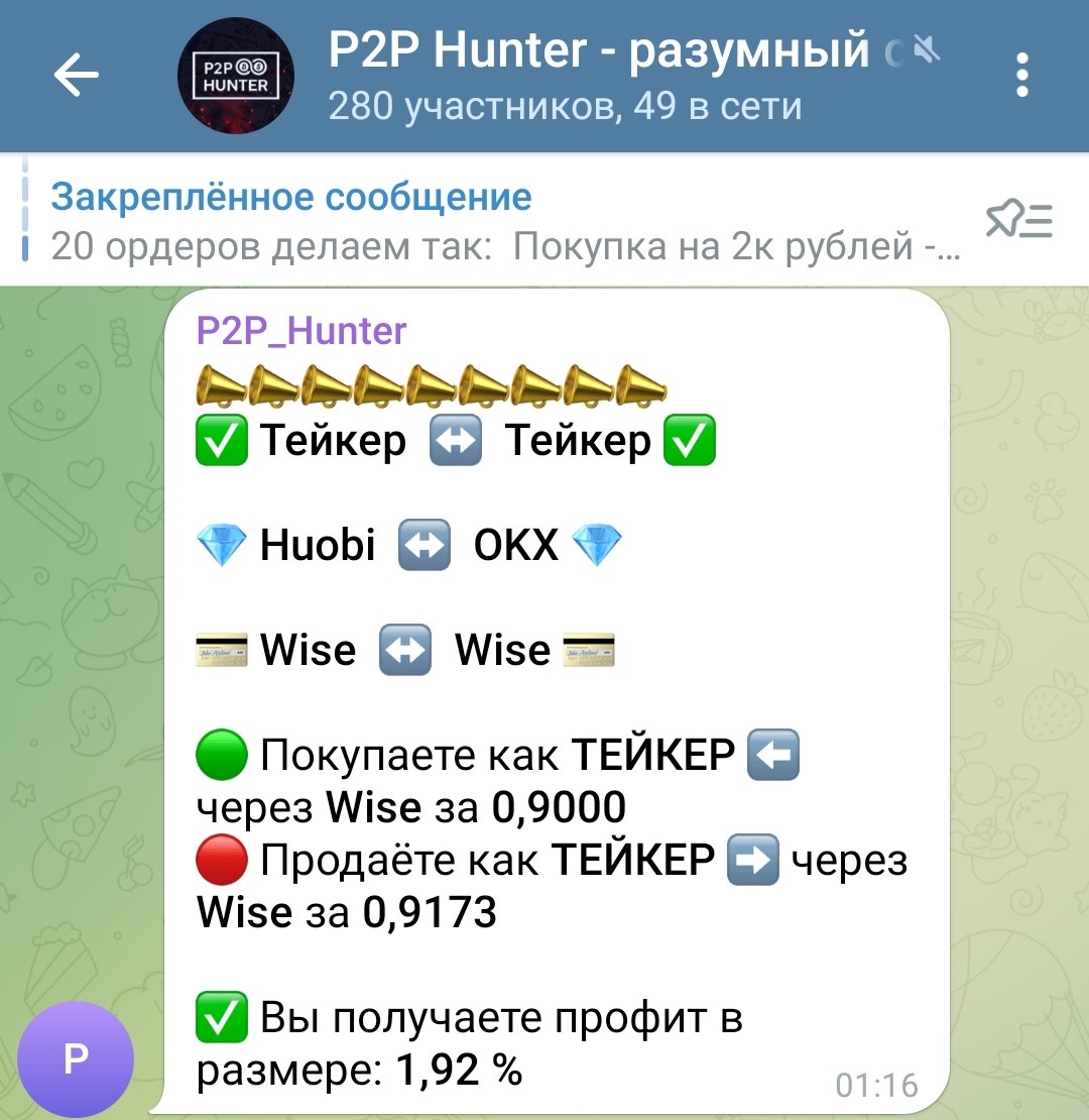 P2P Hunter телеграм