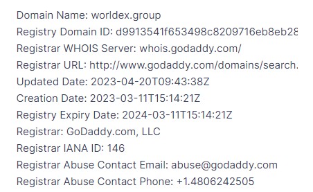Worldex домен сайта