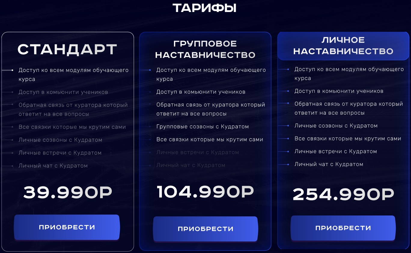 Кудрат Махкамбаев тарифы обучения