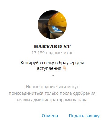 Harvard ST телеграм