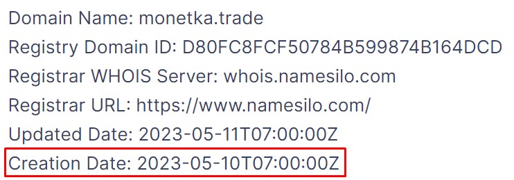 Monetka trade сайт домен