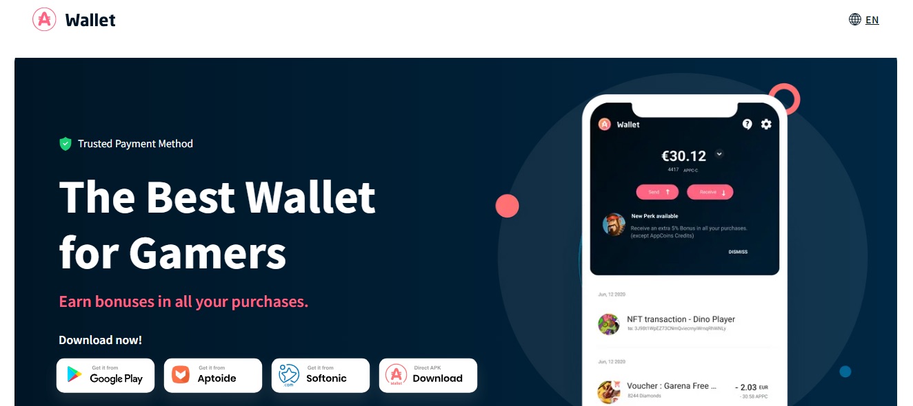 Сайт AppCoins Wallet