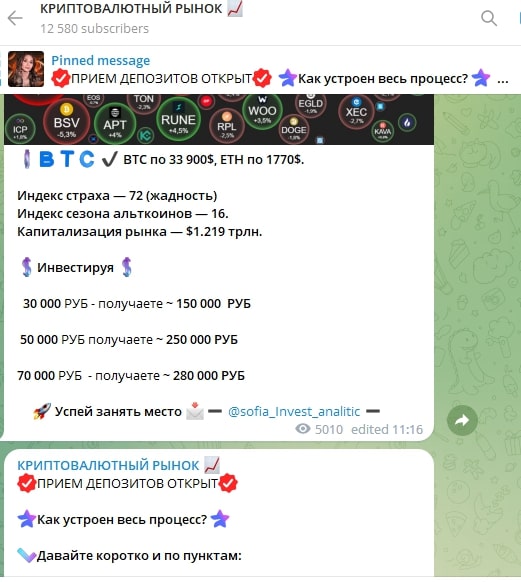 Sofia Invest Analitic телеграм