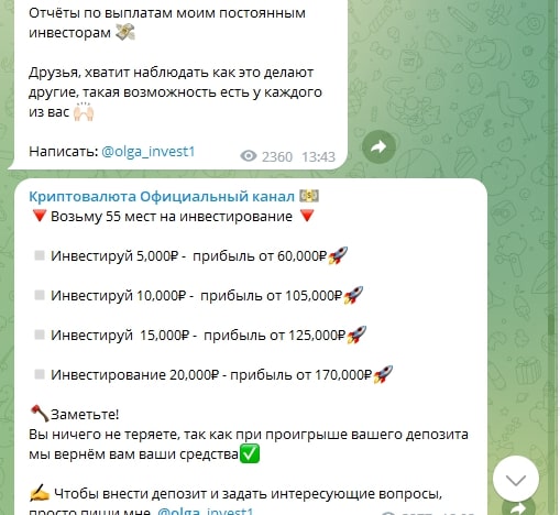 Olga Invest1 телеграм
