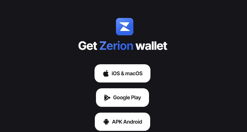 Загрузка приложения Zerion