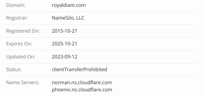 trade royaldiam com домен