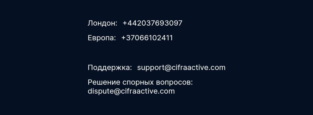 CifraActiv сайт контакты