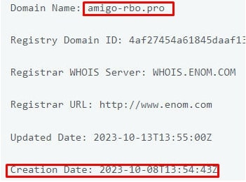 Amigo RBO сайт инфа домен