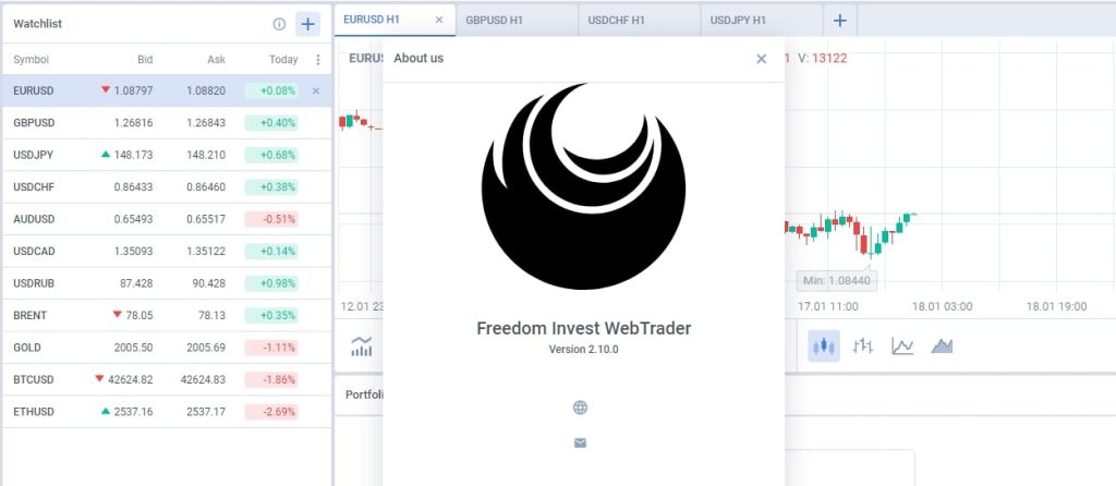 Freedom Invest веб трейдер