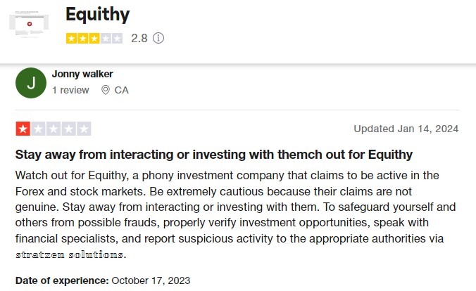 Equithy com - отзывы клиентов