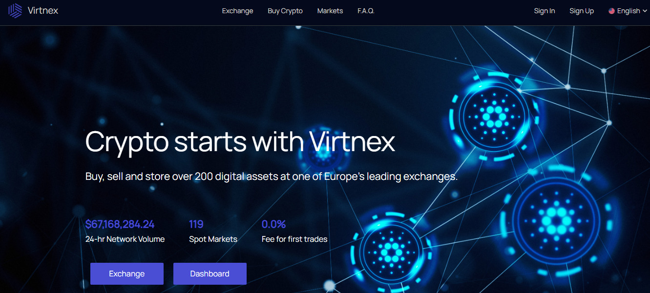 Сайт Криптобиржи Virtnex 