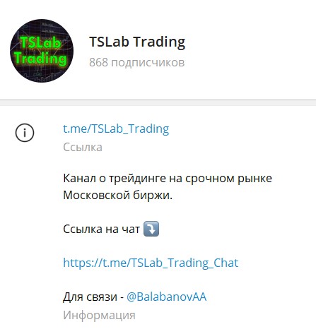 TSLab Trading телеграмм