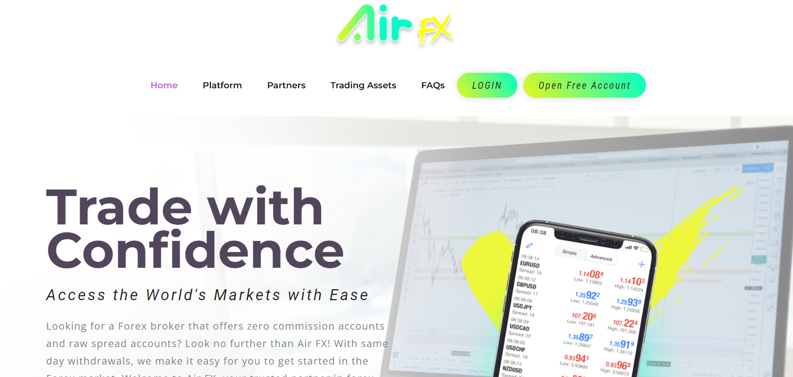 Сайт брокера AirFx