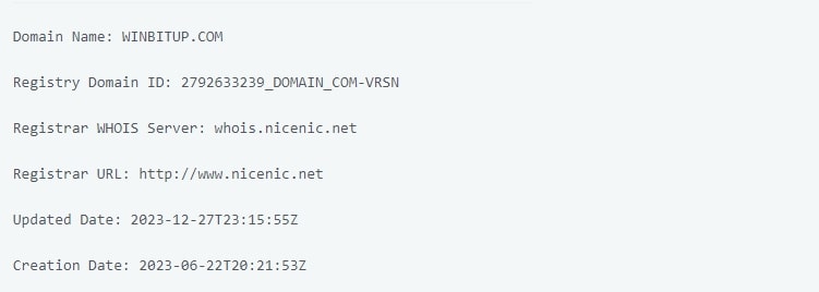 WinBitUp данные домены