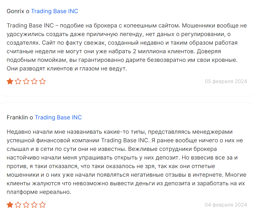 tradingbaseinc com отзывы